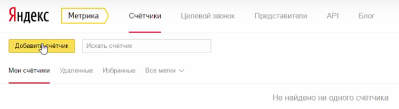 Добавление счетчика в Яндекс.Метрике